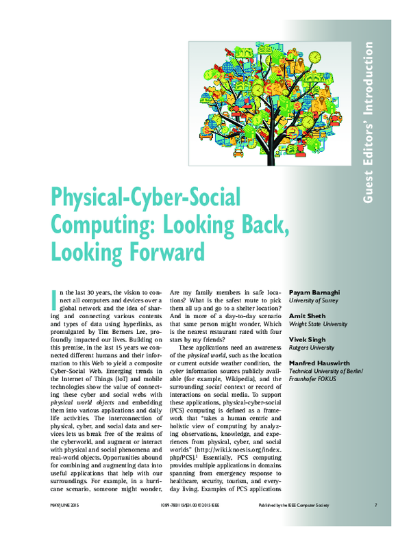 (PDF) Physical-Cyber-Social Computing: Looking Back, Looking Forward