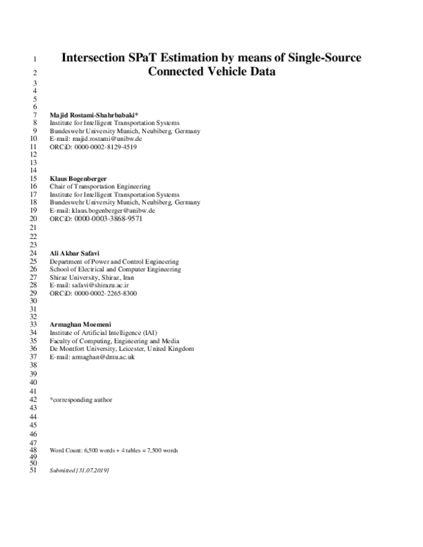 (PDF) Intersection SPaT Estimation by means of Single-Source Connected ...