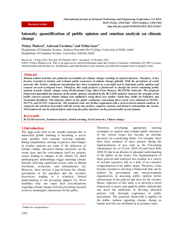 (PDF) Intensity quantification of public opinion and emotion analysis ...
