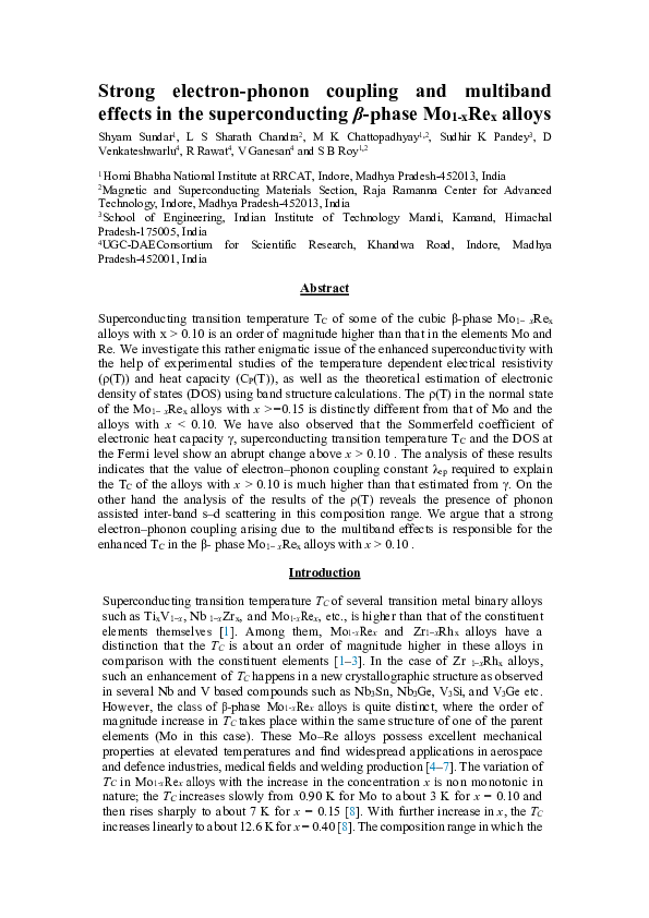 (PDF) Strong electron–phonon coupling and multiband effects in the ...