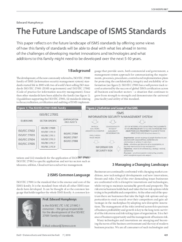 (PDF) The Future Landscape of ISMS Standards