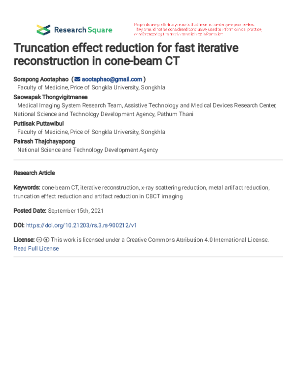 (PDF) Truncation effect reduction for fast iterative reconstruction in ...