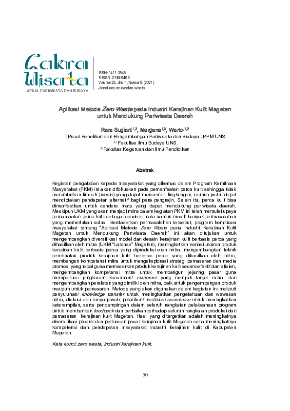 (PDF) Aplikasi Metode Zero Waste pada Industri Kerajinan Kulit Magetan ...