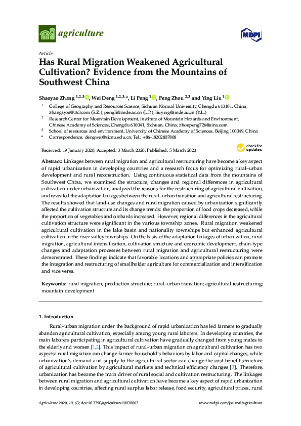 (PDF) Deciding to Settle: Rural-Rural Migration and Agricultural Labour ...
