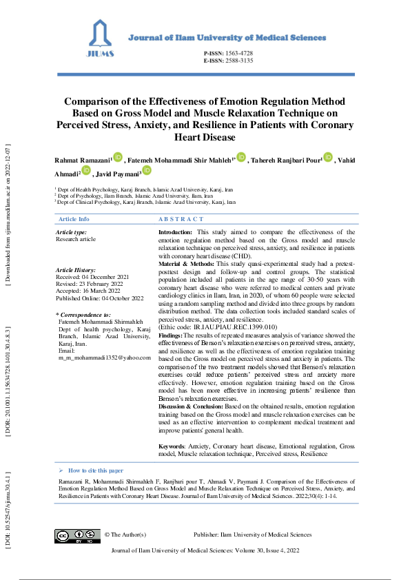 (PDF) Comparison of the Effectiveness of Emotion Regulation Method ...