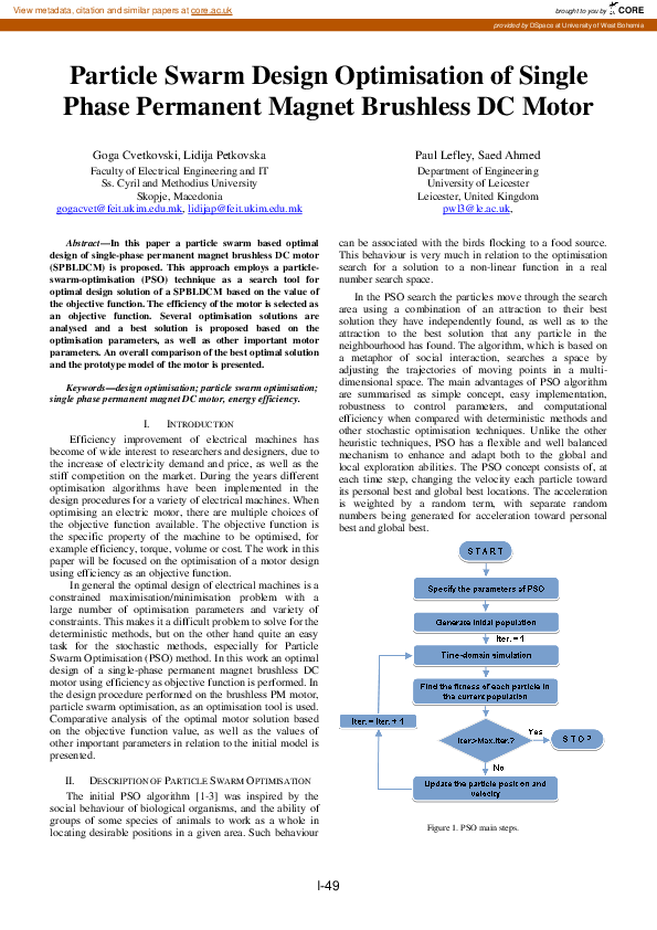 (PDF) Particle Swarm Design Optimisation of Single Phase Permanent ...