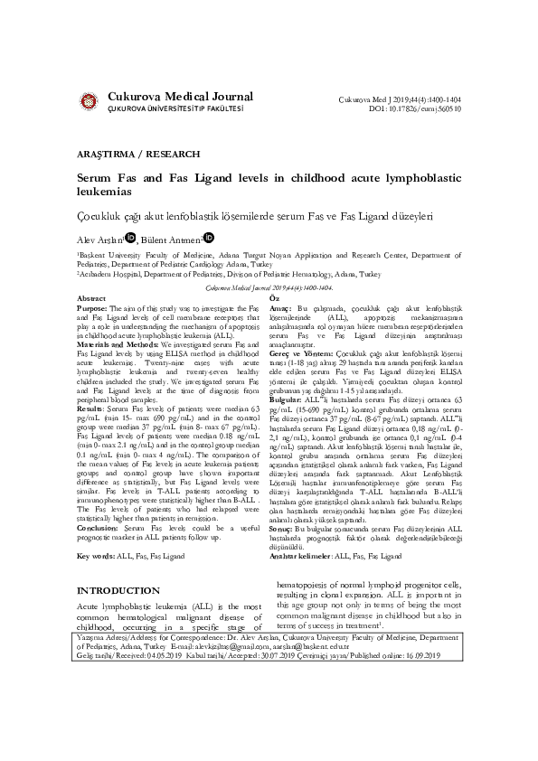 (PDF) P03-50 - Serum Fas and Fas ligand levels in patients with ...