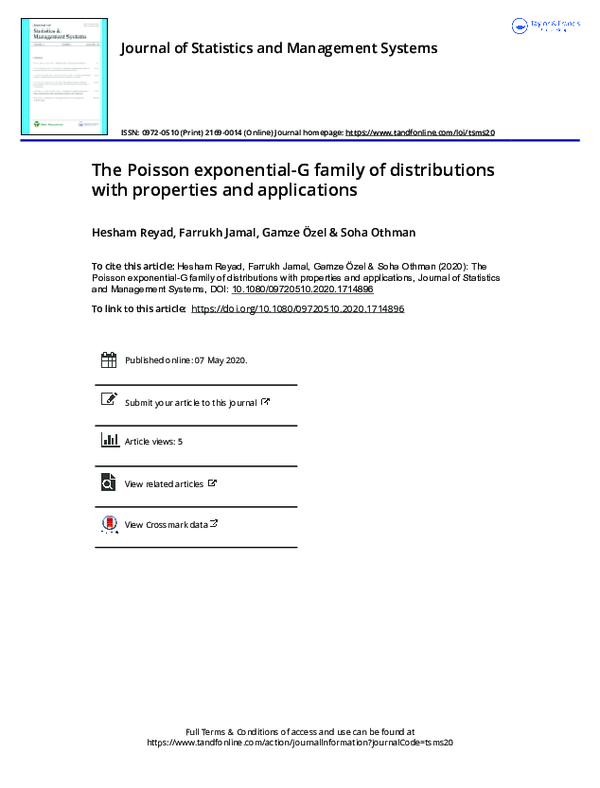 (PDF) The Poisson exponential-G family of distributions with properties ...