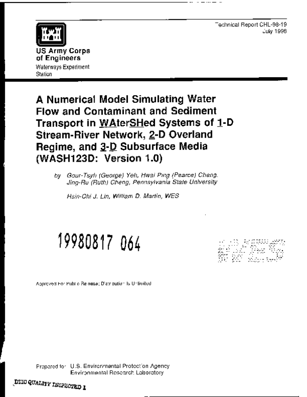 (PDF) Numerical model simulating water flow and contaminant and ...