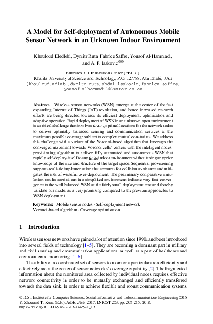 (PDF) A Model for Self-deployment of Autonomous Mobile Sensor Network ...
