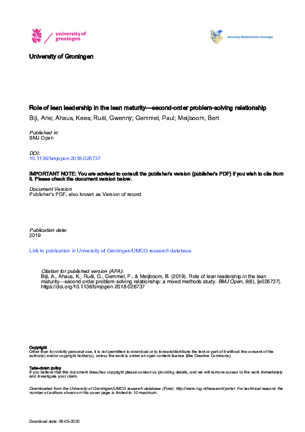 (PDF) Lean Problem-Solving