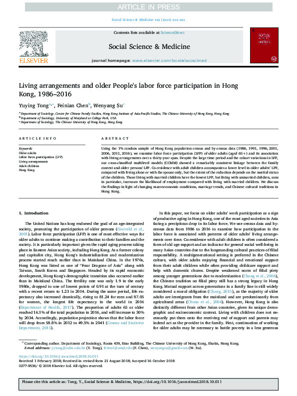 (PDF) Living arrangements and older People's labor force participation ...