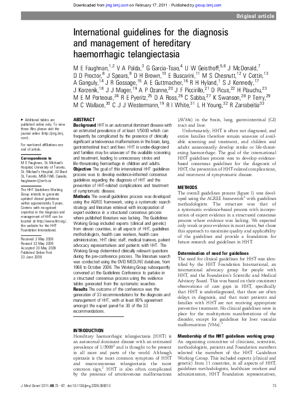 (PDF) International guidelines for the diagnosis and management of