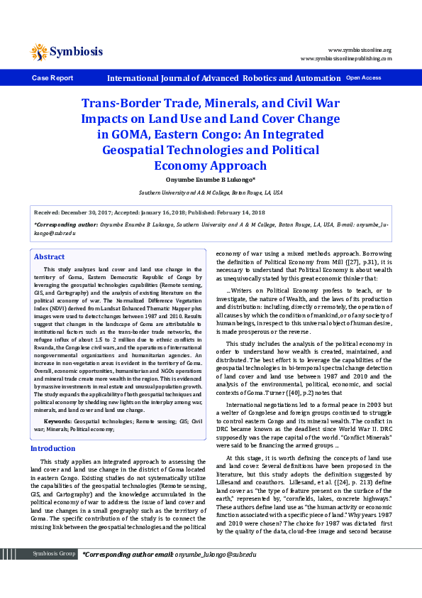 (PDF) Trans-Border Trade, Minerals, and Civil War Impacts on Land Use ...