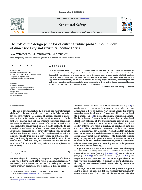 (PDF) The role of the design point for calculating failure ...