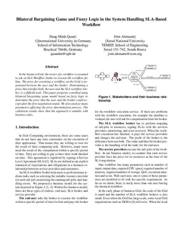 (PDF) Bilateral Bargaining Game and Fuzzy Logic in the System Handling