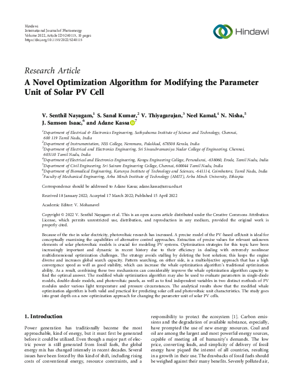 (PDF) A Novel Optimization Algorithm for Modifying the Parameter Unit ...