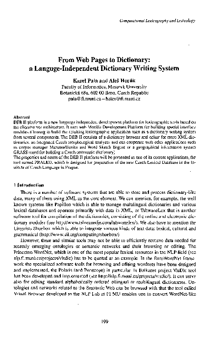 (PDF) From WEB Pages To Dictionary: A Language-Independent Dictionary ...