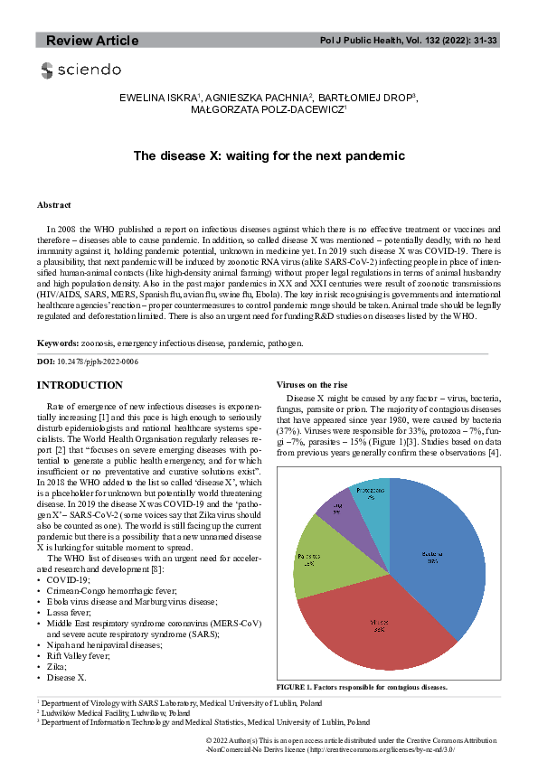 (PDF) The disease X: waiting for the next pandemic