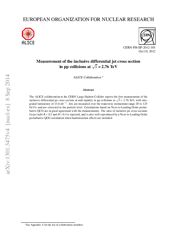 (PDF) Measurement of the inclusive differential jet cross section in pp ...