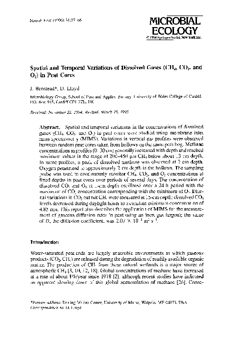 (PDF) Spatial and temporal variations of dissolved gases (CH4, CO2, and ...