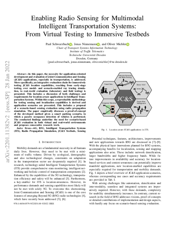 (PDF) Enabling Radio Sensing for Multimodal Intelligent Transportation ...
