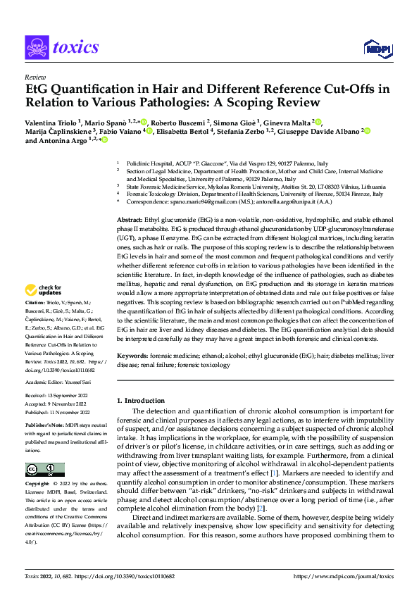 (PDF) EtG Quantification in Hair and Different Reference CutOffs in