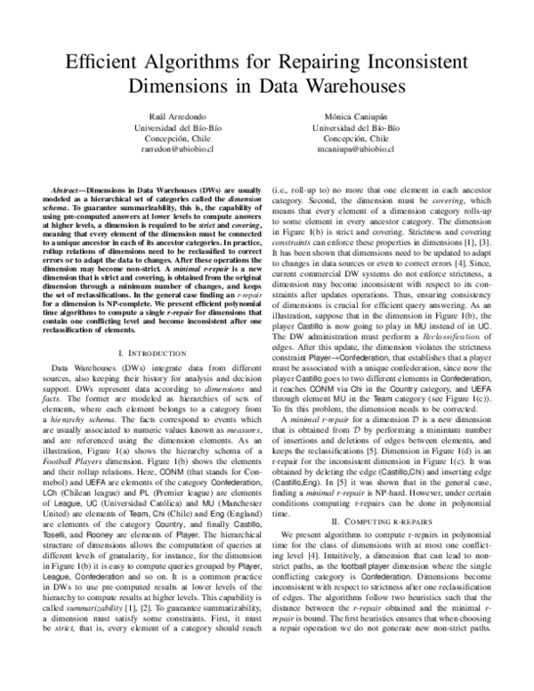 (PDF) Efficient Algorithms for Repairing Inconsistent Dimensions in ...
