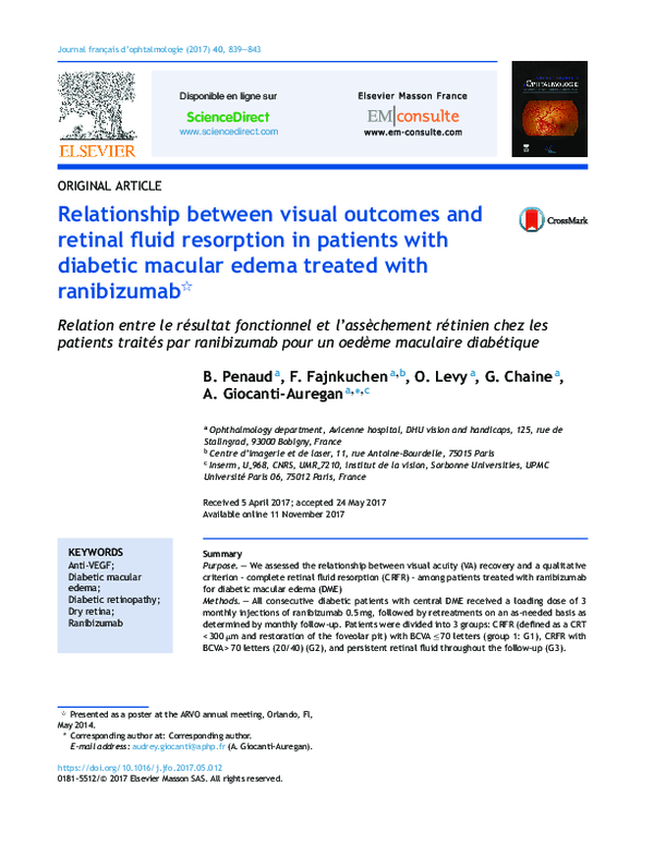 (PDF) Relationship between visual outcomes and retinal fluid resorption ...