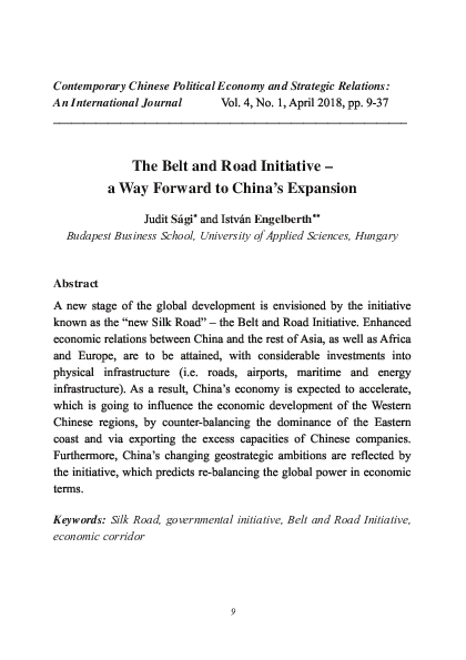 (PDF) The Belt and Road Initiative – a Way Forward to China’s Expansion