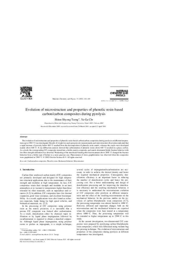 (PDF) Evolution of microstructure and properties of phenolic resin