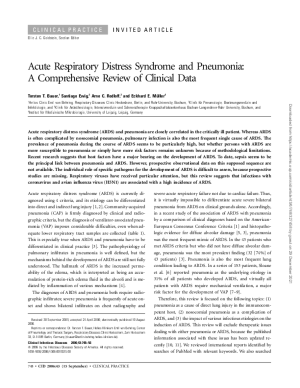 (PDF) Acute Respiratory Distress Syndrome and Pneumonia: A ...