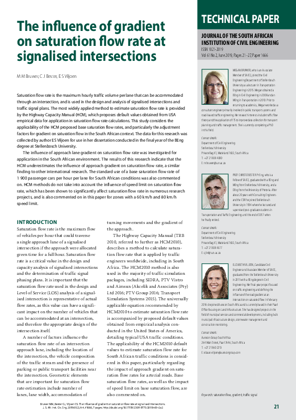 (PDF) The influence of gradient on saturation flow rate at signalised ...