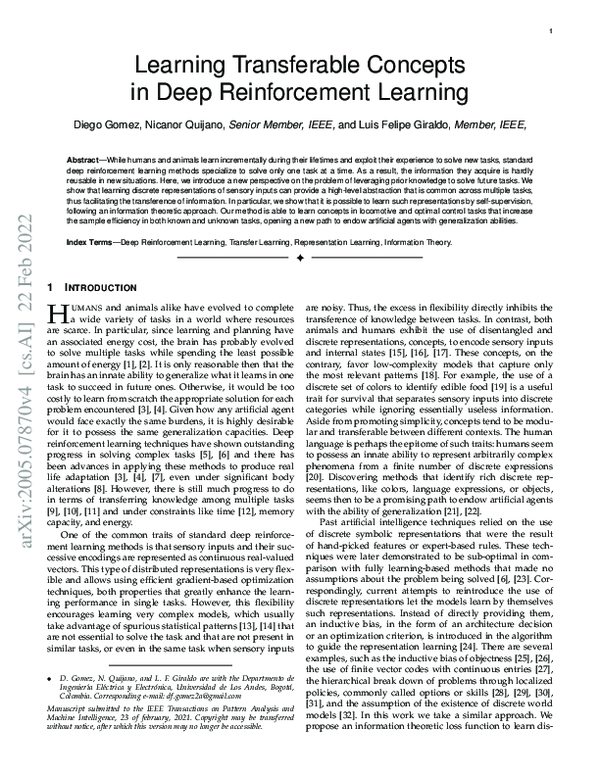 (PDF) Learning Transferable Concepts in Deep Reinforcement Learning