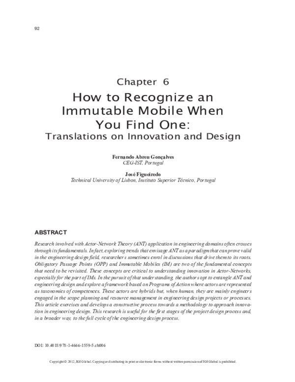 (PDF) How to Recognize an Immutable Mobile When You Find One Jose