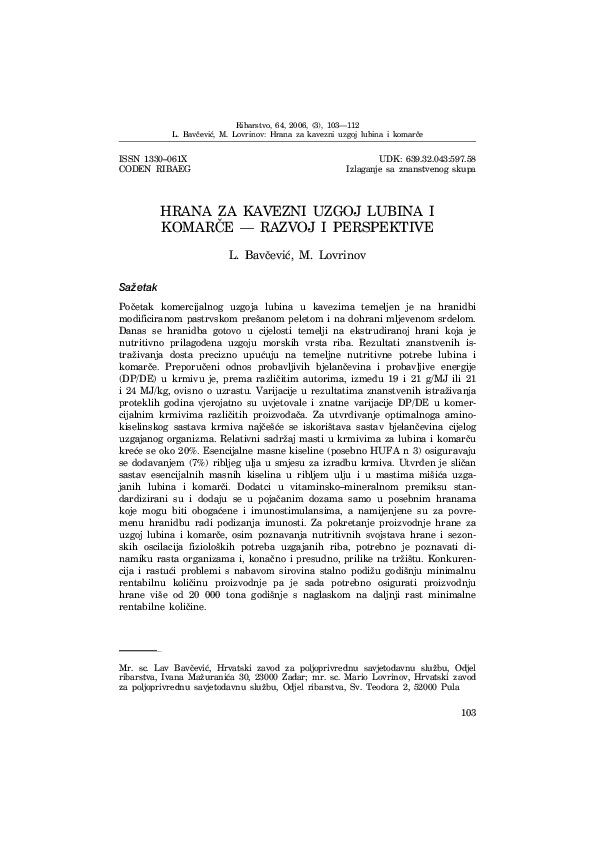 (PDF) Diets in Sea Bass and Sea Bream Rearing — Development and