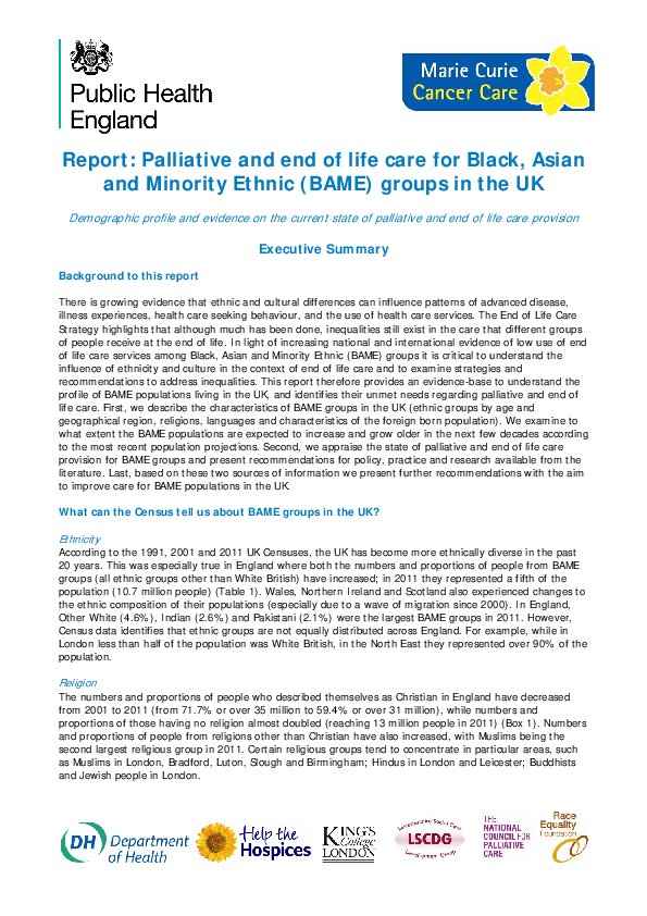 (PDF) Palliative and end of life care for Black, Asian and Minority ...