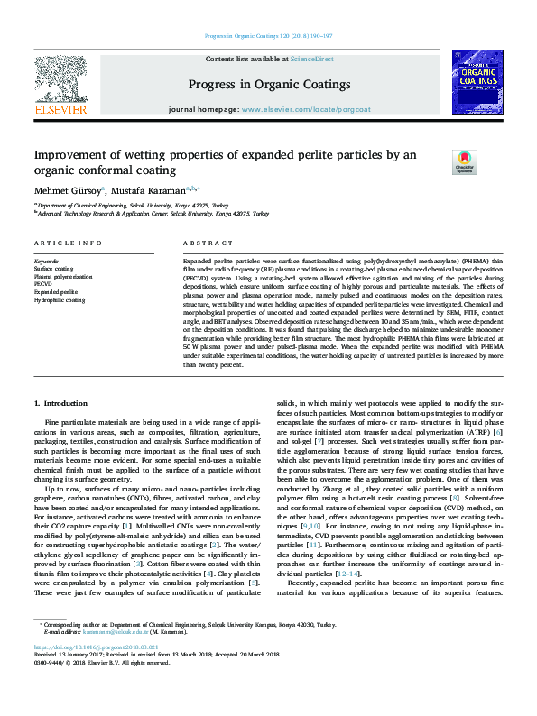 (PDF) Improvement of wetting properties of expanded perlite particles ...