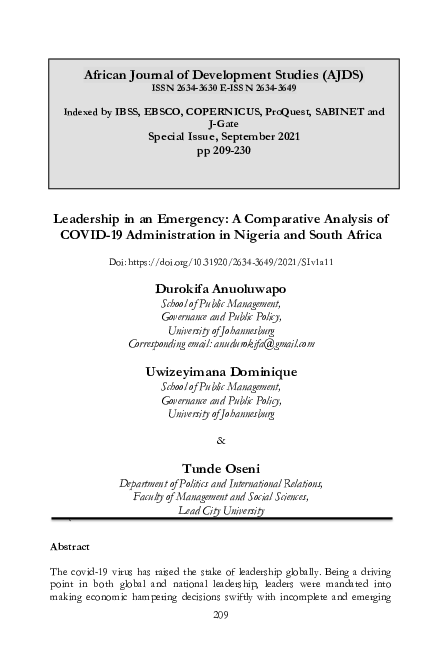 (PDF) Leadership in an Emergency: A Comparative Analysis of COVID-19 ...