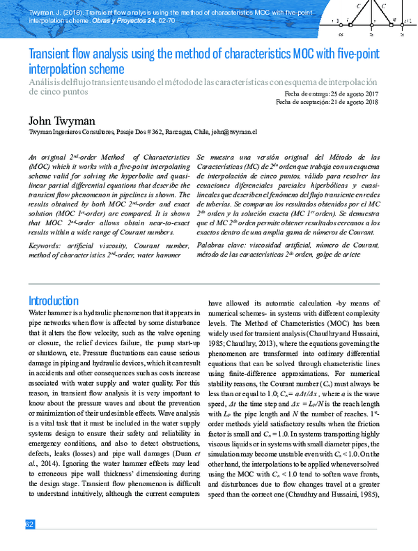 (PDF) Transient flow analysis using the method of characteristics MOC ...