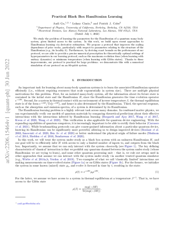 (PDF) Practical Black Box Hamiltonian Learning | Andi Gu - Academia.edu