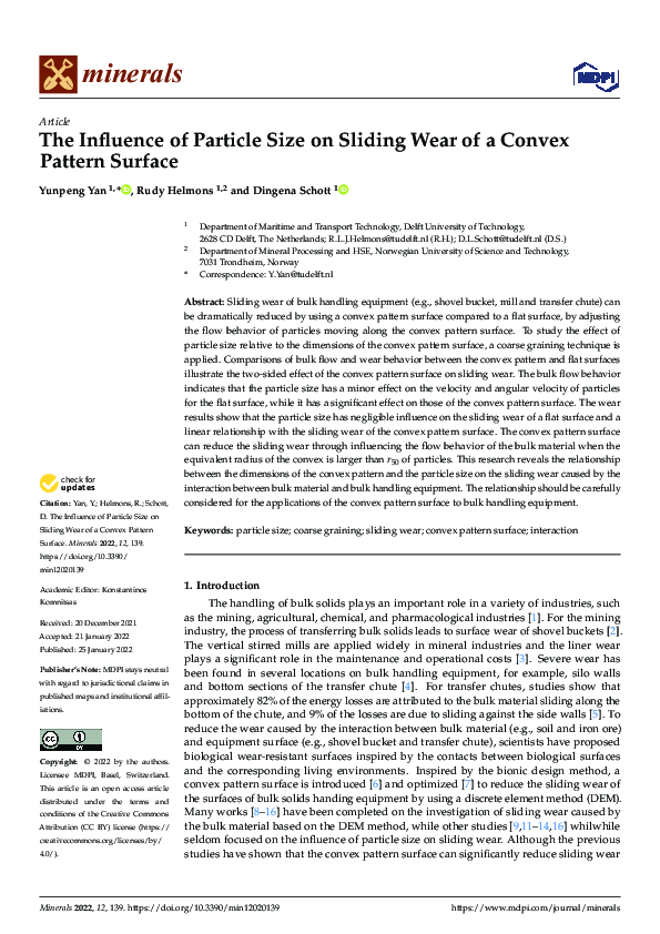(PDF) The Influence of Particle Size on Sliding Wear of a Convex ...