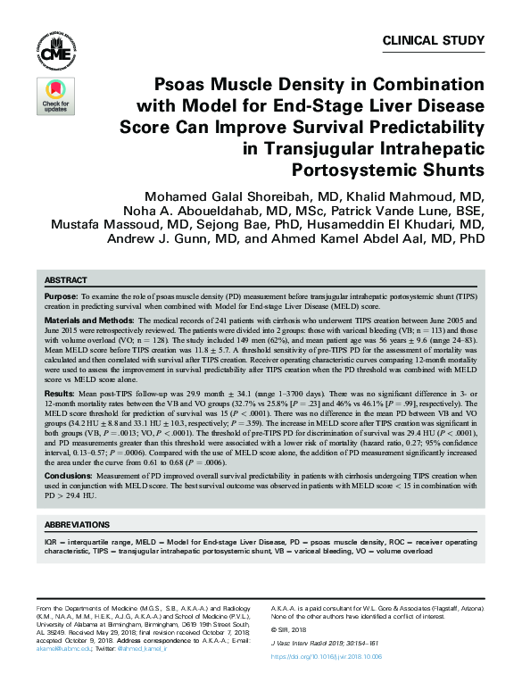 (PDF) Psoas Muscle Density in Combination with Model for End-Stage ...