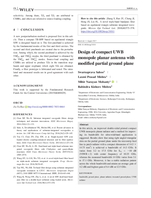 (PDF) Design of compact UWB monopole planar antenna with modified ...