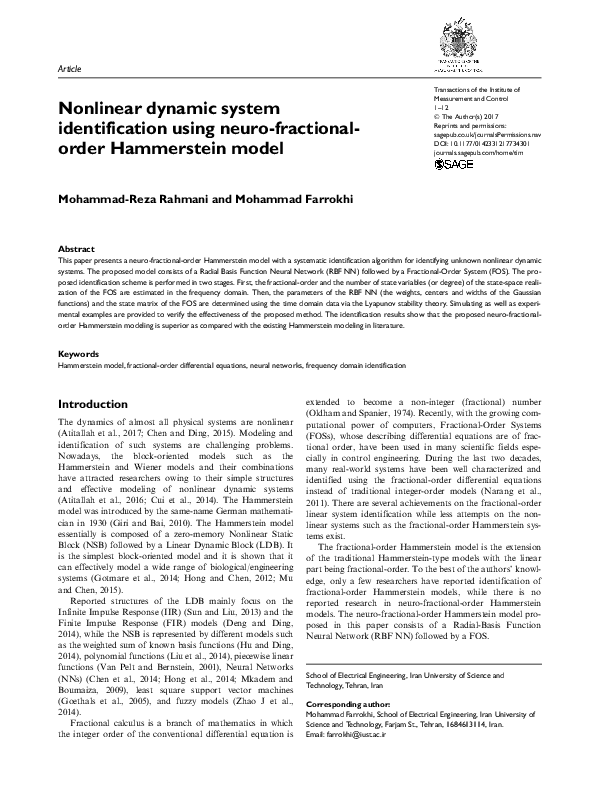 (PDF) Non-linear Dynamic System Identification Using FLLWNN with Novel ...
