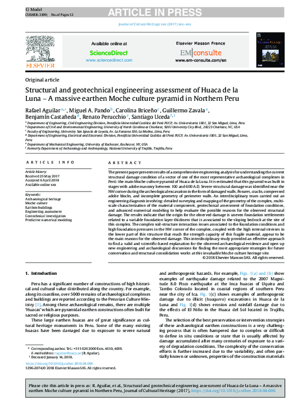 (PDF) Structural and geotechnical engineering assessment of Huaca de la ...