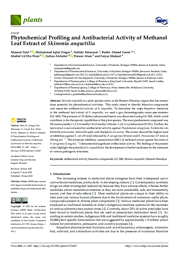 (PDF) Phytochemical Profiling and Antibacterial Activity of Methanol ...