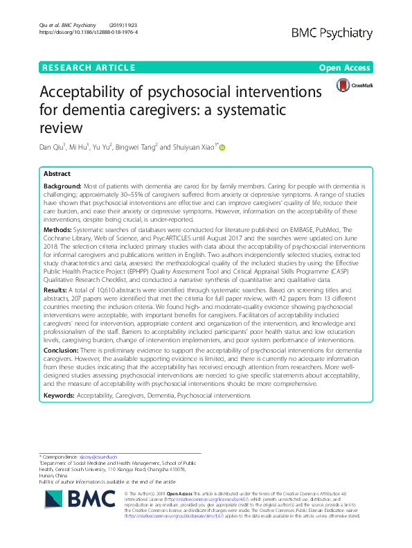  pdf acceptability of psychosocial interventions for dementia