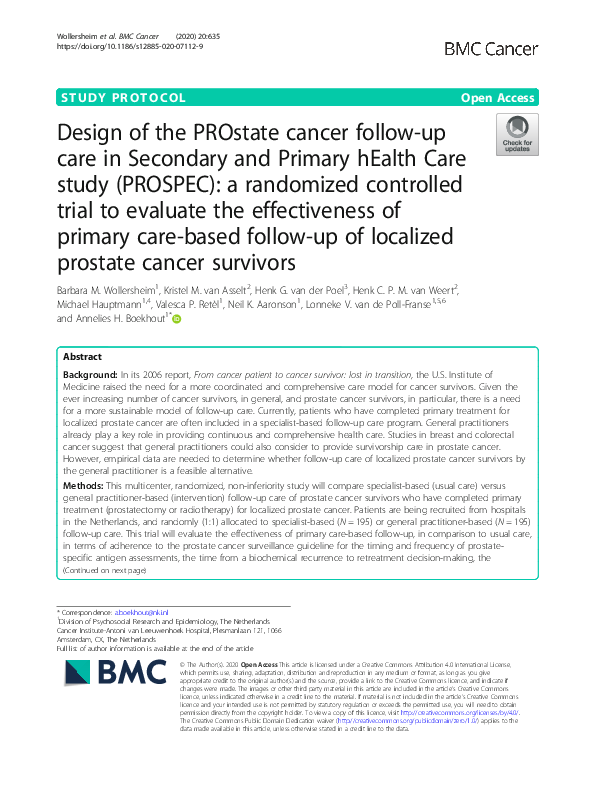 (PDF) Design of the PROstate cancer follow-up care in Secondary and ...