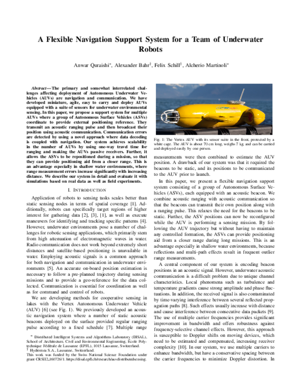 (PDF) A Flexible Navigation Support System for a Team of Underwater Robots